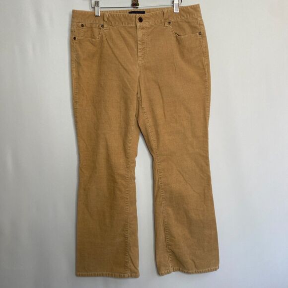 Talbots Petites Curvy Stretch Corduroy Tan Pants Womens 14p - Picture 1 of 16